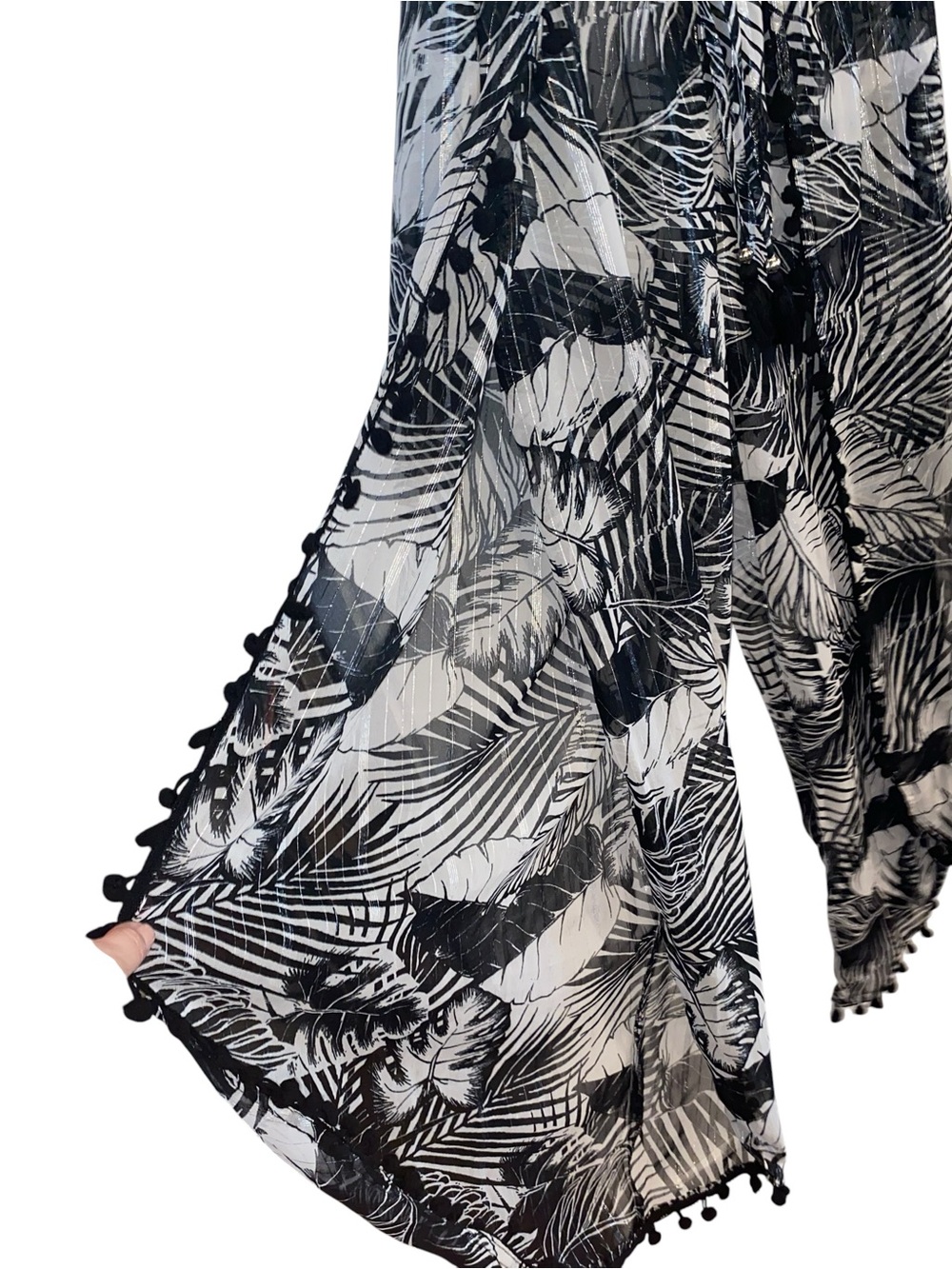 Club Z Wide Leg Beach Pant Sheer Cover Up Resortwear vacation poolside - Picture 6 of 10